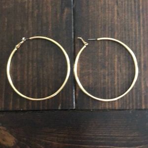 3” gold hoop earrings